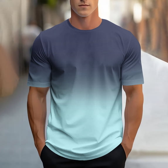 Men's Graphic T-Shirts, Casual Short Sleeve Blend Tee with Print, Breathable Sport Shirt for Activewear and Daily Wear