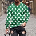 thumbnail image 1 of Men's Graphic T-Shirts,Mens St Patricks Day Gnomes Tee Shirts,Mens St Patricks Day Shirts Long Sleeve Shamrock Sweatshirt Big and Tall Irish Clover T-Shirt Casual Round Neck Graphic Tees Tops, 1 of 5
