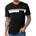 thumbnail image 1 of Men's Graphic Tee Shirt George Men's Henley Shirt summer under Clearance Men's & Big Men's Short Sleeve Shirt with Pocket,Black,XXXL, 1 of 4