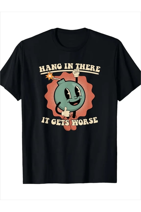 Men's Graphic Tee, Unisex Performance Cotton Short Sleeve Tops, Funny Graphic Tees Gifts T-Shirt Black A XXL