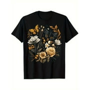 Mens Graphic Tee, Unisex Performance Cotton Short Sleeve Tops, Funny Graphic Tees Gifts T-Shirt Black C L
