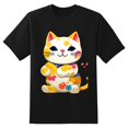 thumbnail image 1 of Men's Graphic TeeCat Letter Print T-Shirts Round Neck Short Sleeves Sizes XS-5XL Summer Daily Casual Tops, 1 of 1
