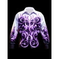 thumbnail image 1 of Men's Graphic Tees Button Down Dress Shirt Fashion Long Sleeve Casual Shirts Purple L, 1 of 5