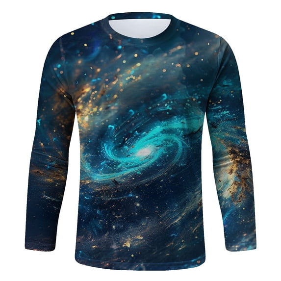 Men's Graphic Tees Crew Neck T Shirts Long Sleeve T-Shirts Casual Summer Streetwear Tropical Print Casual Tees Long Sleeve Undershirt