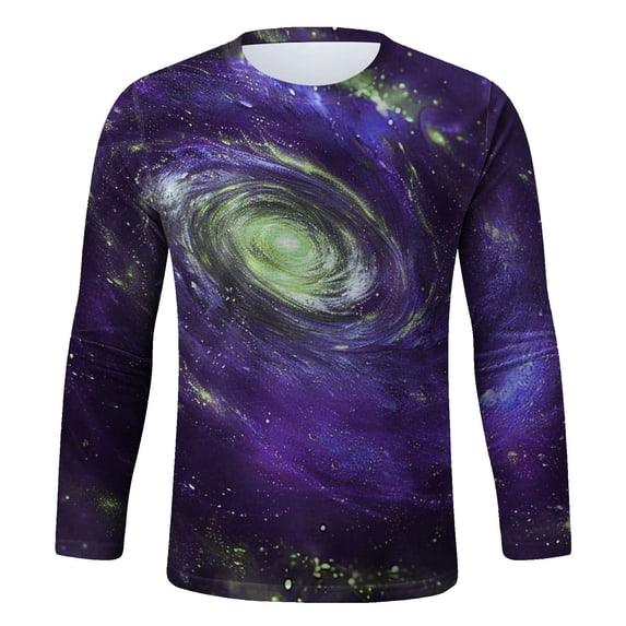 Men's Graphic Tees Crew Neck T Shirts Long Sleeve T-Shirts Casual Summer Streetwear Tropical Print Casual Tees Long Sleeve Undershirt