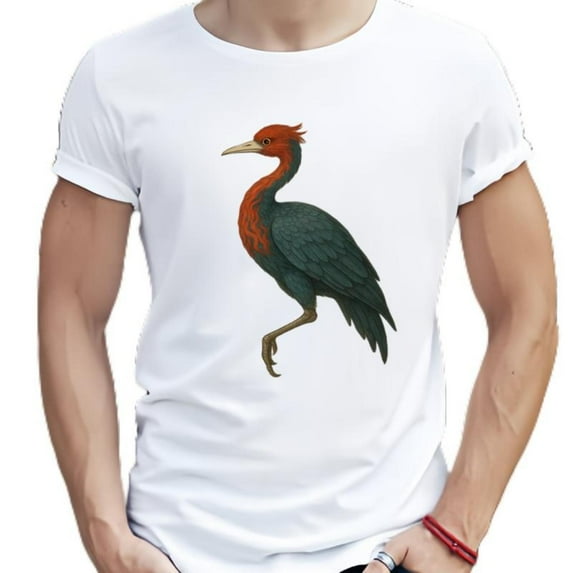 Men's Graphic Tees - Exotic Bird Print T-Shirt, Colorful Streetwear Top,Crew neck,Causal,cotton,white,S-5XL