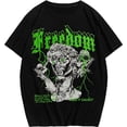thumbnail image 1 of Men's Graphic Tees Letter Print Short Sleeve T Shirts Streewear Casual Summer Tops Vintage Tees, 1 of 5