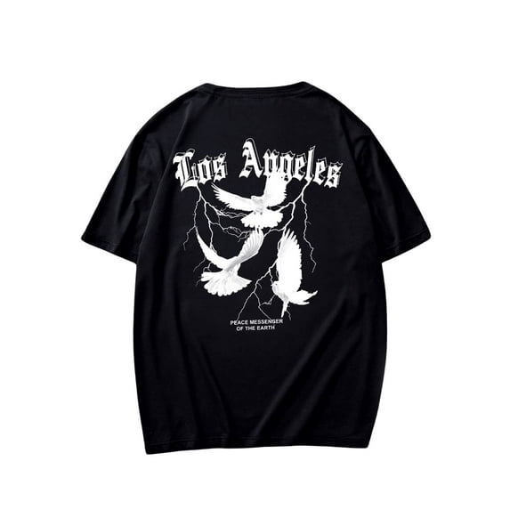 Men's Graphic Tees Letter Print Short Sleeve T Shirts Summer Tee Top