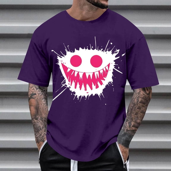 Men's Graphic Tees Printed Casual Summer Tee Tops Short Sleeve T-Shirts Fashion Tees