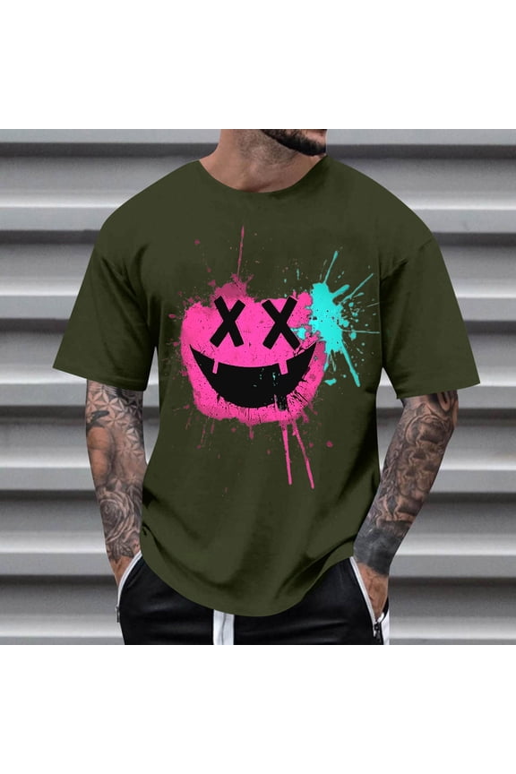 Men's Graphic Tees Printed Casual Summer Tee Tops Short Sleeve T-Shirts Fashion Tees