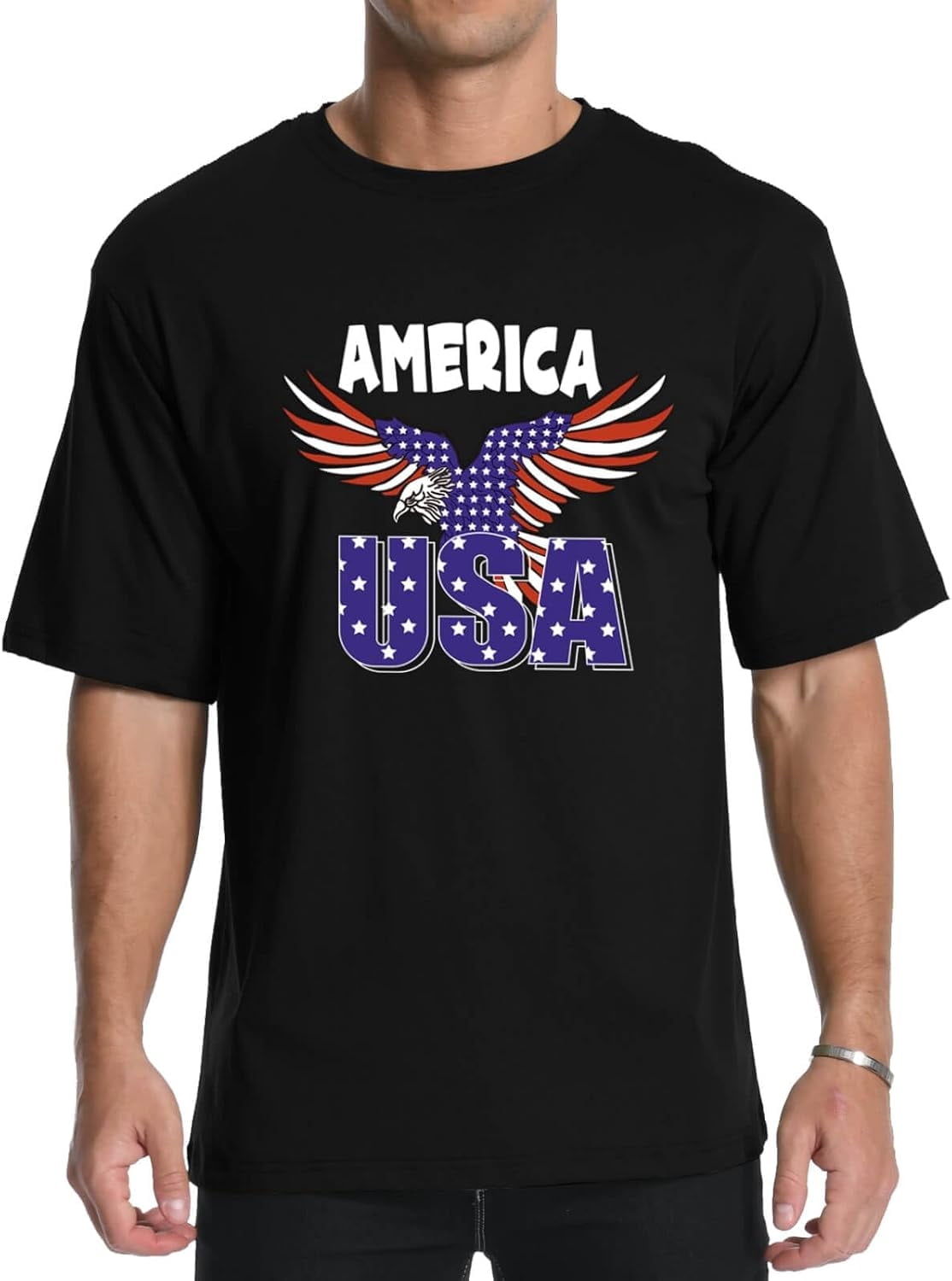 Flag Of USA Print High Quality In Cheapest Price Men's T-Shirt