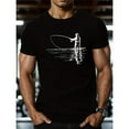 thumbnail image 1 of Men's Graphic Tees, Summer Comfort Short Sleeve T-Shirt, Reflective Fishing Print Casual Top，Crew neck，Funny，cotton，black，S-5XL, 1 of 5
