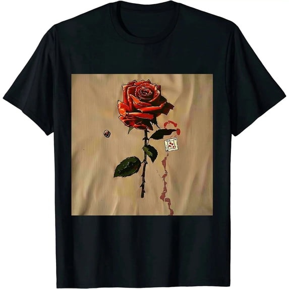 Men's Graphic Tees Vintage Floral Letter Print Crewneck Short Sleeve T Shirts Casual Summer