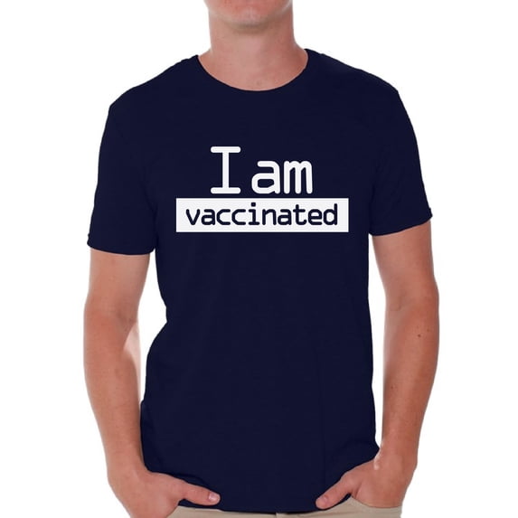 Mens Graphic Tees - I'm Vaccinated Navy Tshirt