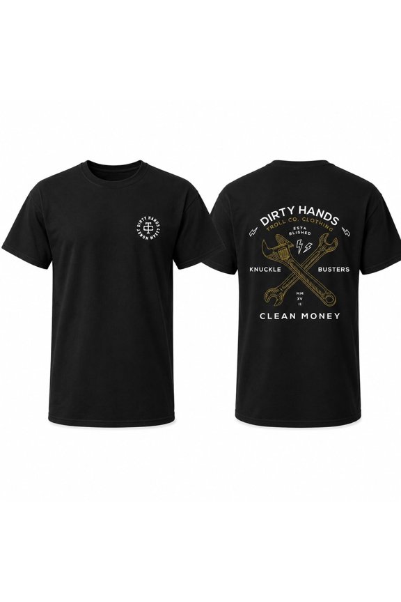 Men's Graphic Workwear T-Shirt with Tool Back Print, Unisex Classic Fit Tee