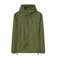 thumbnail image 1 of Men's Graphics Camo Windbreaker Causal Lightweight Windproof Outerwear Drawstring Zip-Up Hoodie Rain Jacket Army Green XXXXL, 1 of 5