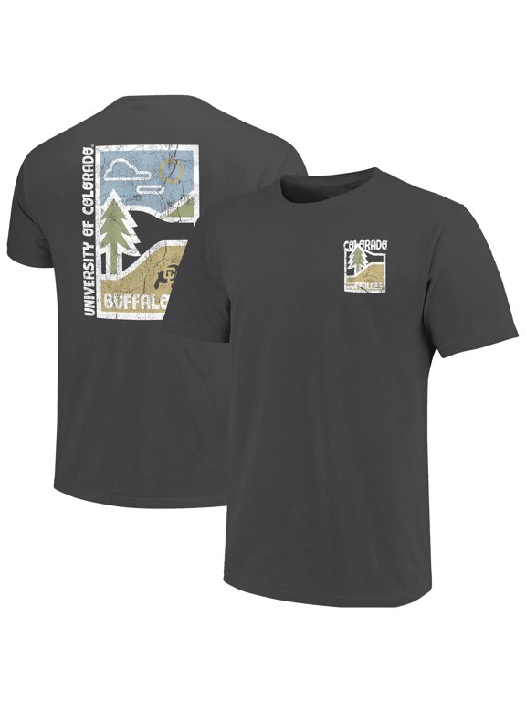 Men's Graphite Colorado Buffaloes Comfort Colors Minimal Vista Distressed Graphics T-Shirt