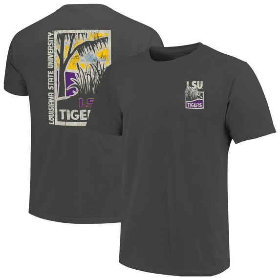 Men's Graphite LSU Tigers Comfort Colors Minimalist Distressed Vista T-Shirt