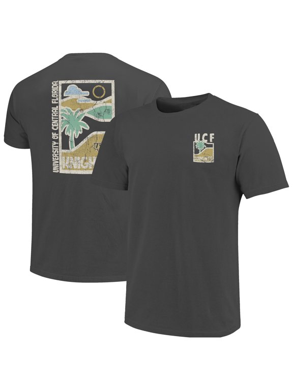 Men's Graphite UCF Knights Comfort Colors Minimal Vista Distressed Graphics T-Shirt