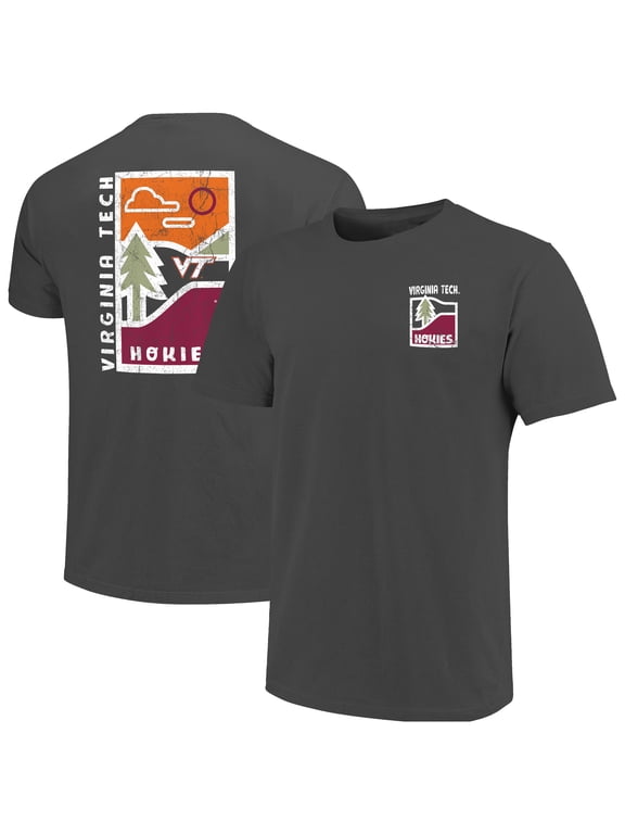 Men's Graphite Virginia Tech Hokies Comfort Colors Minimal Vista Distressed Graphics T-Shirt