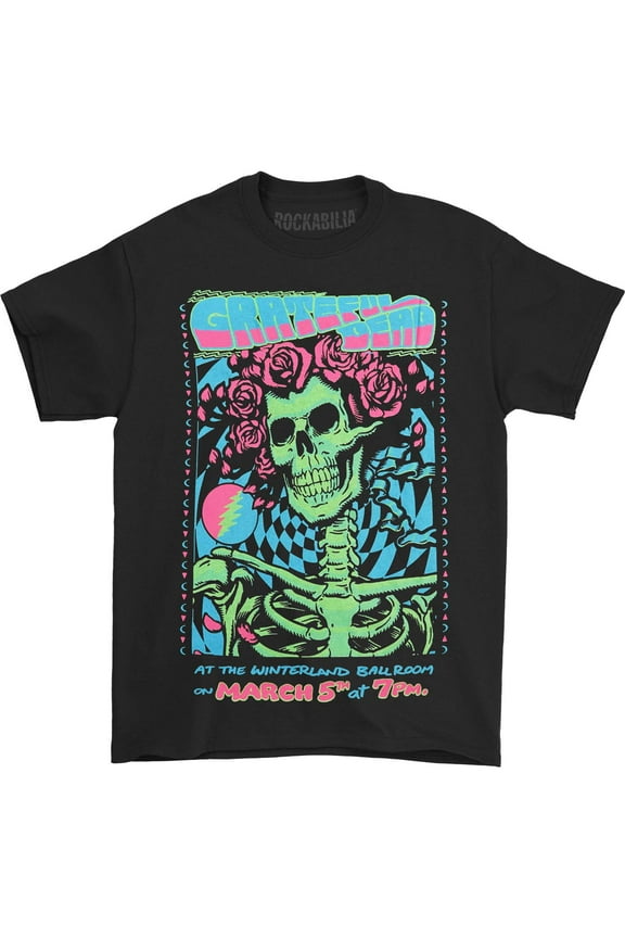 Men's Grateful Dead Bertha Blacklight T-shirt Medium Black