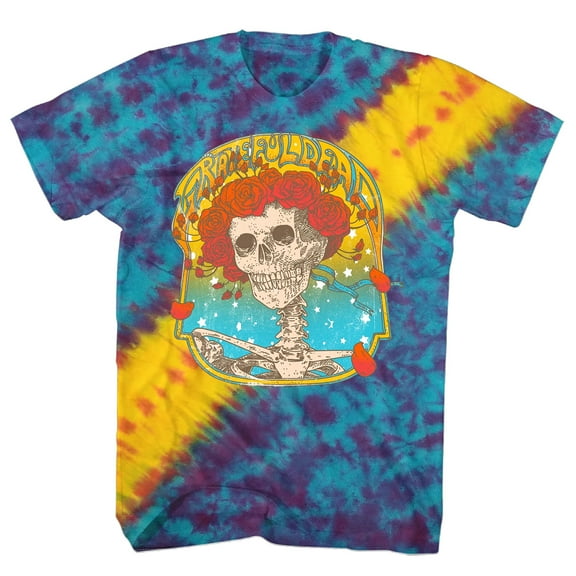 Men's Grateful Dead Bertha Vertical Washed Tee Tie Dye T-shirt Large Blue