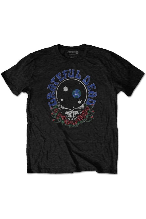 Men's Grateful Dead Space Your Face & Logo Slim Fit T-shirt Large Black