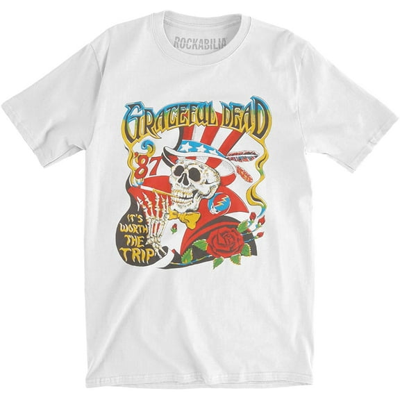 Grateful Dead Men's Worth The Trip T-Shirt White S