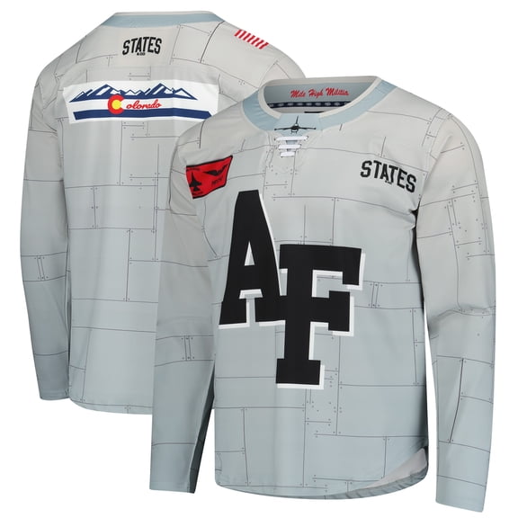 Men's  Gray Air Force Falcons APLS Tail Flash Hockey Replica Jersey