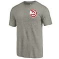 thumbnail image 1 of Men's Gray Atlanta Hawks Primary Logo Left Chest Distressed Tri-Blend T-Shirt, 1 of 3