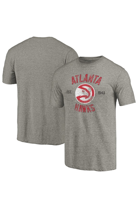 Men's Gray Atlanta Hawks Team Heritage Tri-Blend T-Shirt
