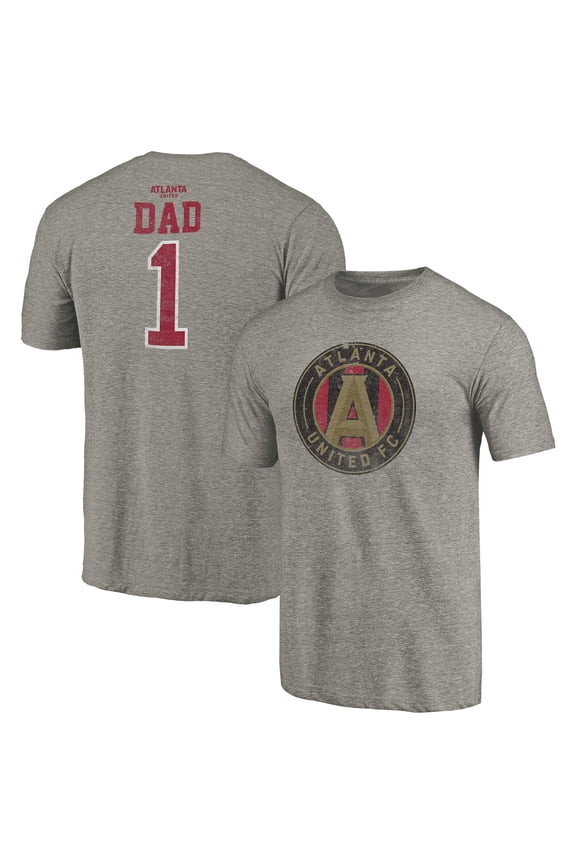 Men's Gray Atlanta United FC Greatest Dad Tri-Blend T-Shirt