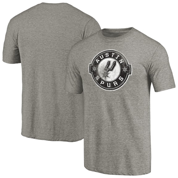 Men's Gray Austin Spurs Distressed Primary Tri-Blend T-Shirt