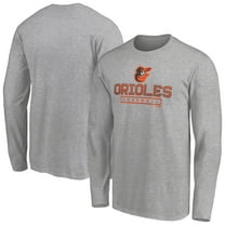 Men's Gray Baltimore Orioles Evanston Stencil Long Sleeve T-Shirt