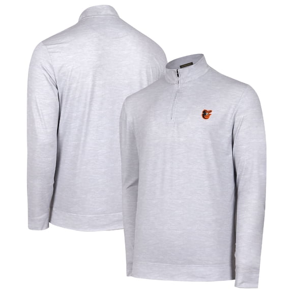 Men's Gray Baltimore Orioles Sublime Tri-Blend Quarter-Zip Jacket