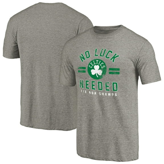 Men's Gray Boston Celtics No Luck Hometown Collection Tri-Blend T-Shirt