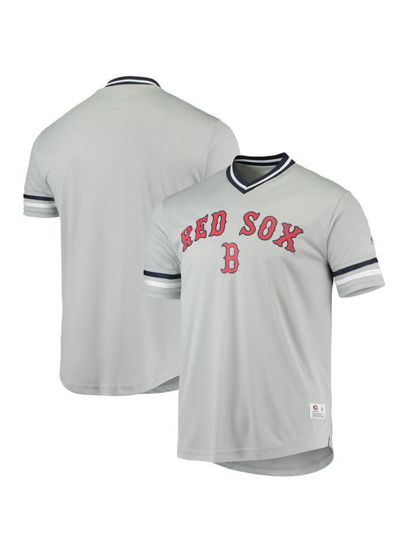 Men's Gray Boston Red Sox Replica V-Neck Jersey