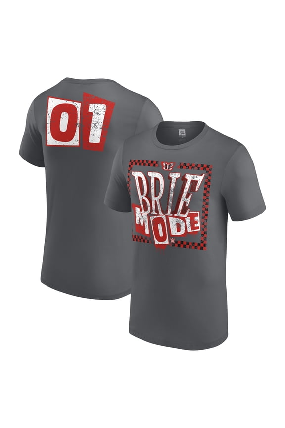 Men's Gray Brie Bella Checkered T-Shirt