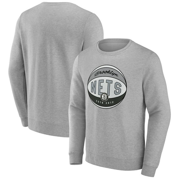 Men's Gray Brooklyn Nets Hard Color Pullover Sweatshirt