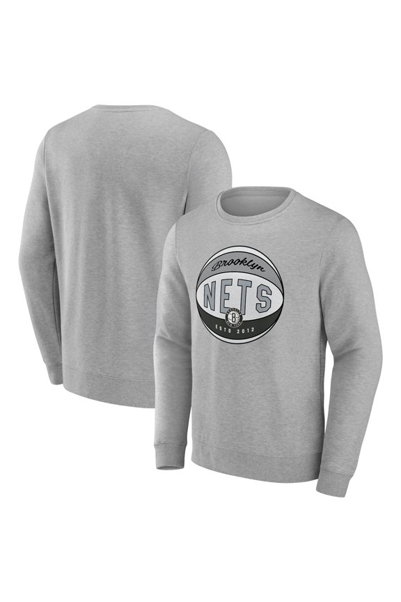Men's Gray Brooklyn Nets Hard Color Pullover Sweatshirt
