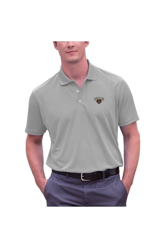 Men's Gray Brown Bears Big & Tall Vansport Omega Tech Polo