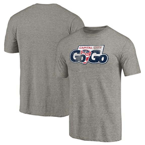 Men's Gray Capital City Go-Go Distressed Primary Logo Tri-Blend T-Shirt