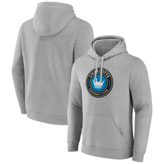 Men's Gray Charlotte FC Official Logo Pullover Hoodie