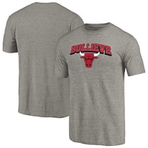 Men's Gray Chicago Bulls Bullieve Hometown Collection Tri-Blend T-Shirt