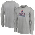 thumbnail image 1 of Men's Gray Chicago Cubs Evanston Stencil Long Sleeve T-Shirt, 1 of 3