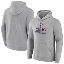 Men's Gray Chicago Cubs Evanston Stencil Pullover Hoodie