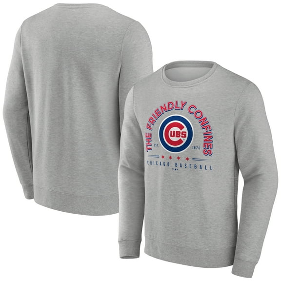Men's  Gray Chicago Cubs Friendly Confines Pullover Sweatshirt