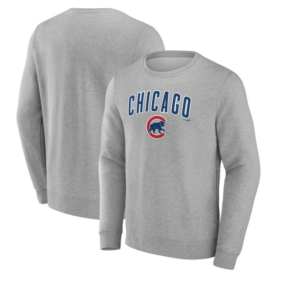 Men's Gray Chicago Cubs Team Lockup Sweatshirt