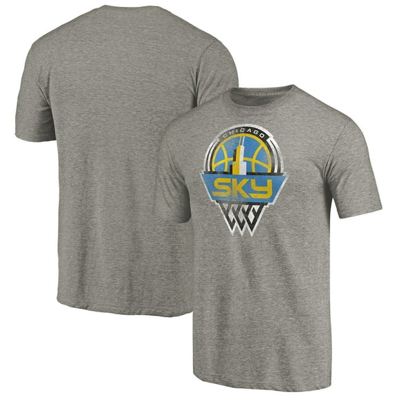 Men's Gray Chicago Sky Distressed Team Tri-Blend T-Shirt
