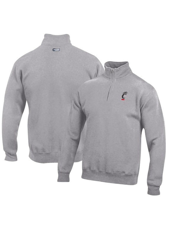 Men's Gray Cincinnati Bearcats Big Cotton Quarter-Zip Pullover Sweatshirt
